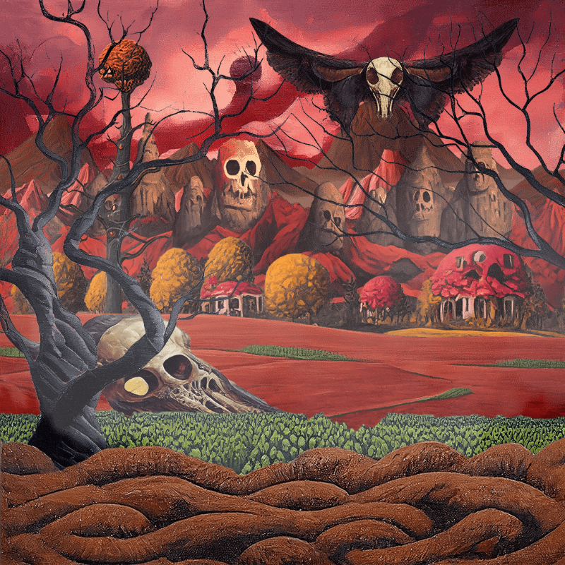 Skull Birds and Fishes #8 static token preview