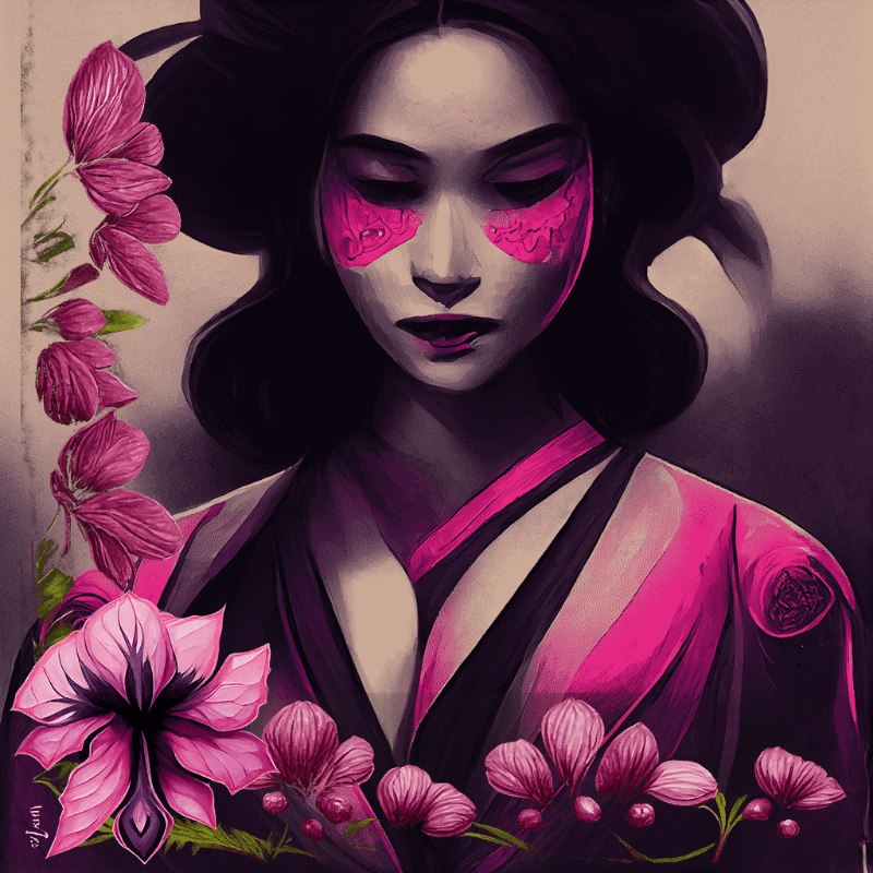 Geisha in Magenta #3 static token preview