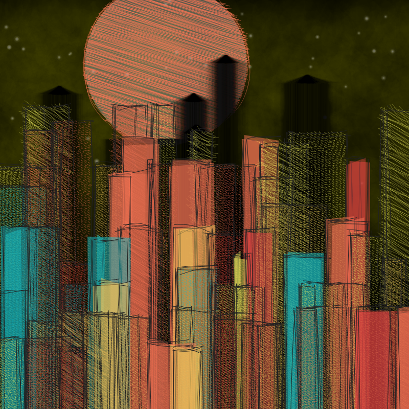 hastily-drawn cityscape sketch #13 static token preview