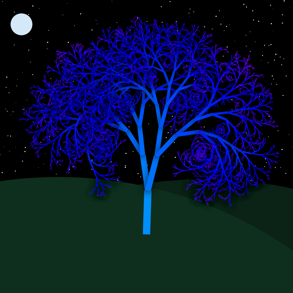Moonlit Trees of Iterative Fractal Chaos #8 static token preview