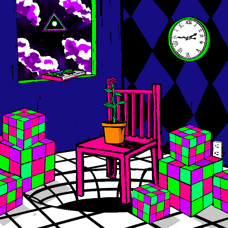 pink chair in the blue room #28 static token preview