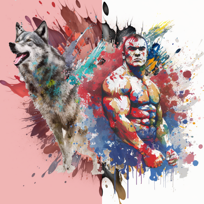 The Wolf and The Wrestler Bloke #4 static token preview