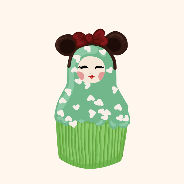 Cute Matryoshka Doll Cupcake Series #14 static token preview
