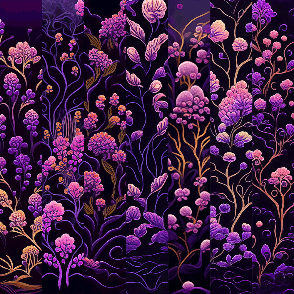 AI Purple Flowers #14 static token preview