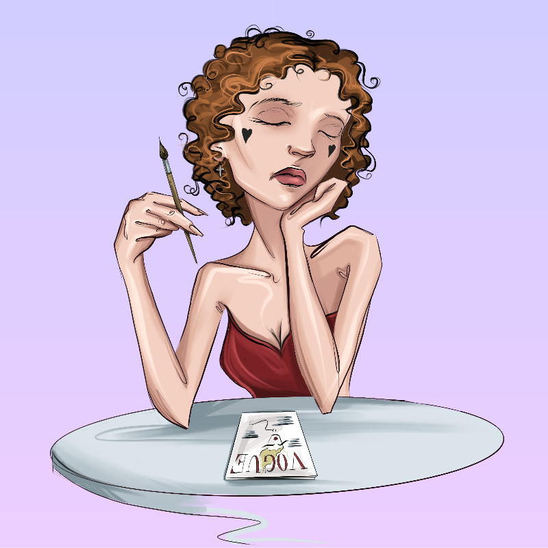Girl at the table #9 static token preview