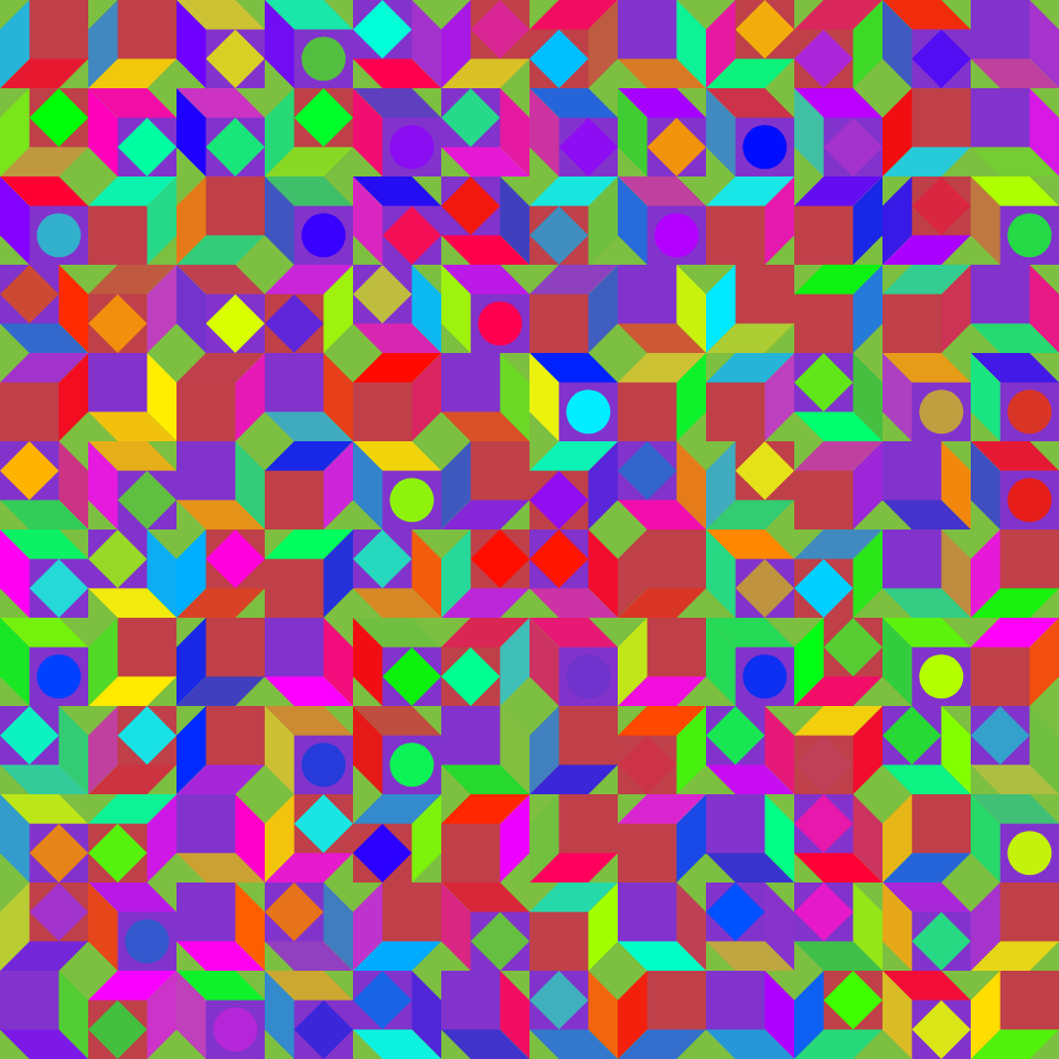 Oblique Cube Tessellation #1 static token preview