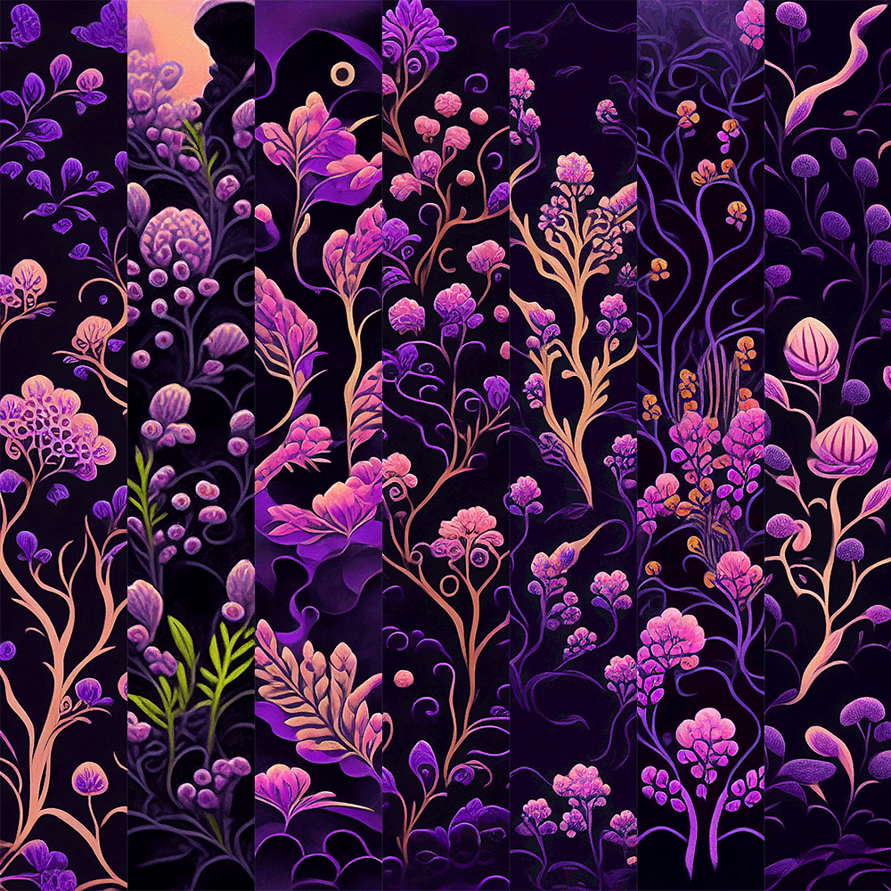 AI Purple Flowers #15 static token preview