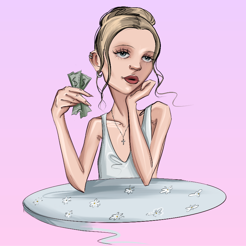 Girl at the table #7 static token preview