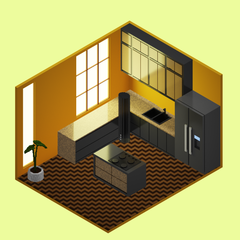 Isometric kitchen #21 static token preview