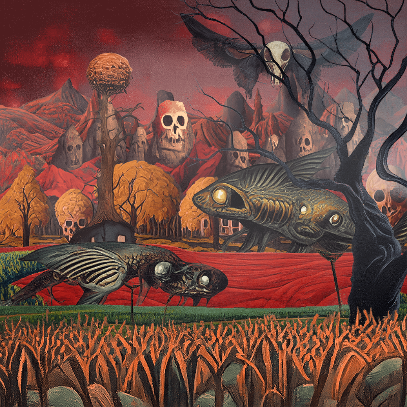 Skull Birds and Fishes #24 static token preview