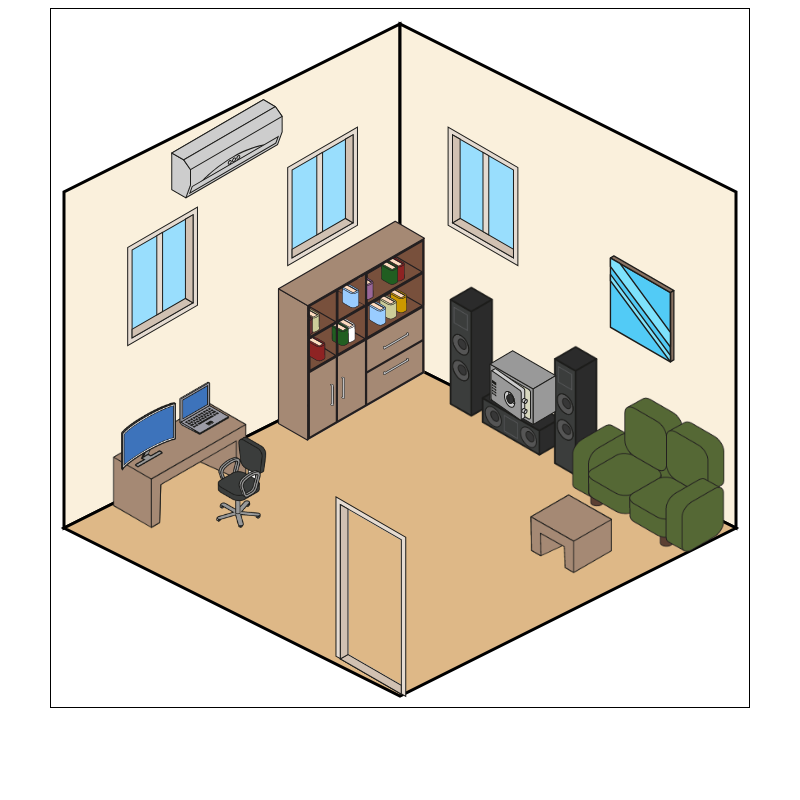 Isometric Living Room Interior #5 static token preview