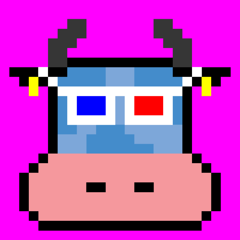 pixel cow #7 static token preview
