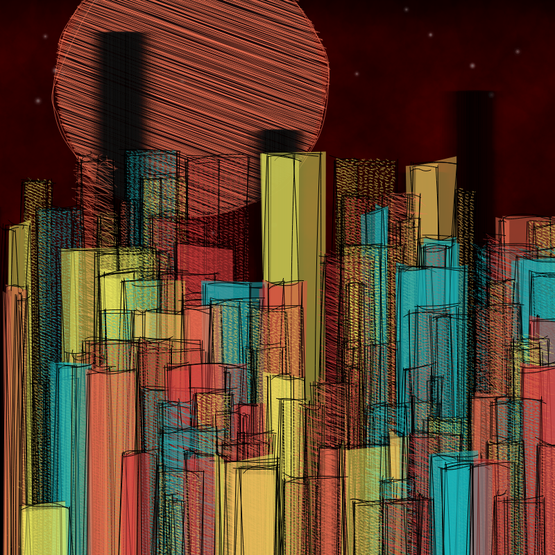 hastily-drawn cityscape sketch #24 static token preview