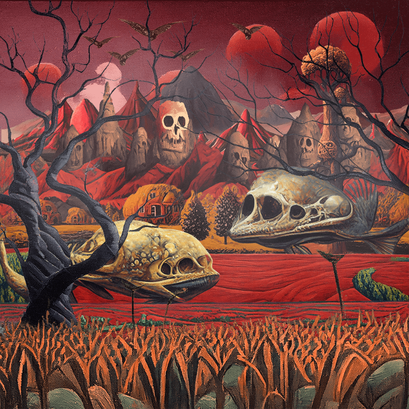 Skull Birds and Fishes #4 static token preview