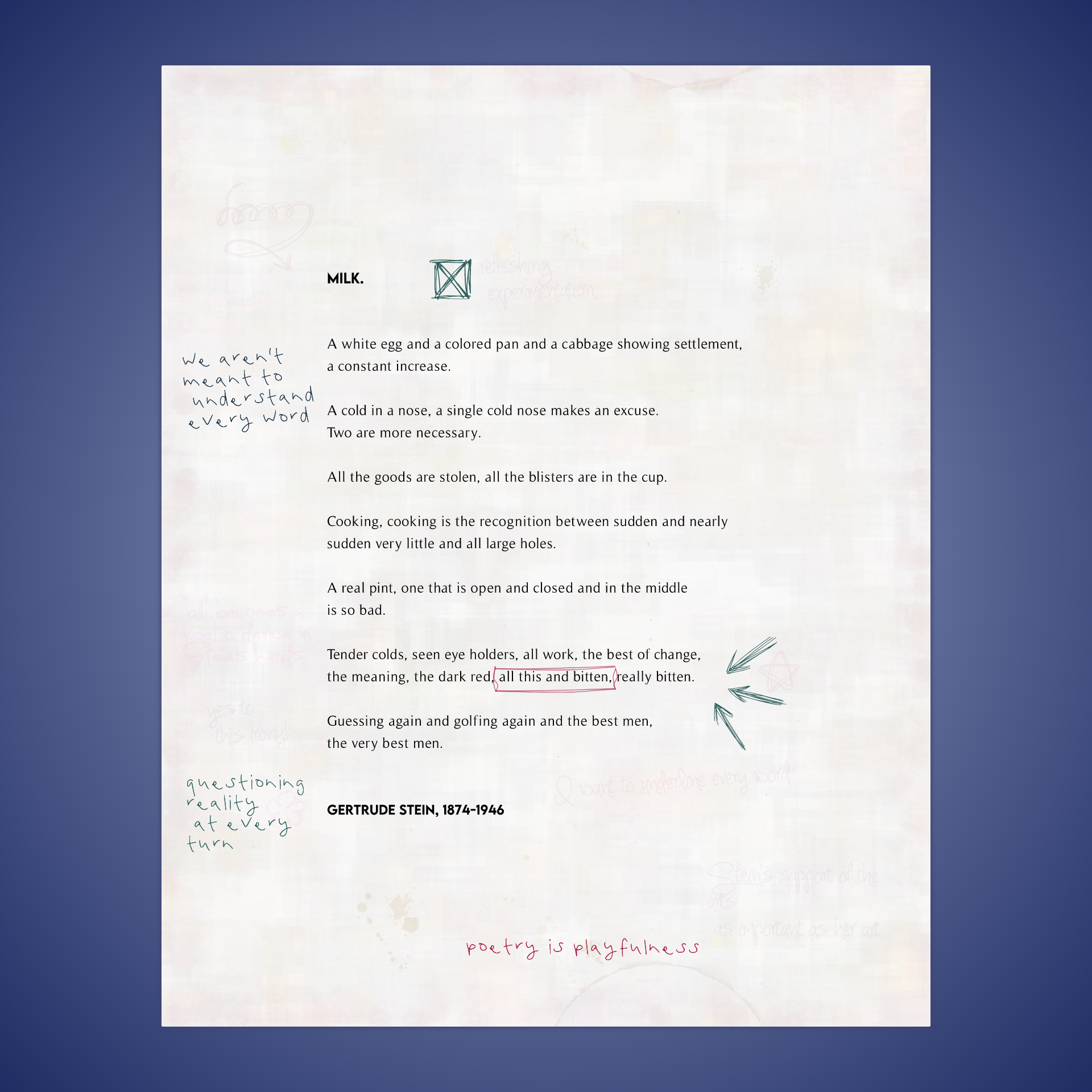 MILK. by Gertrude Stein #18 static token preview