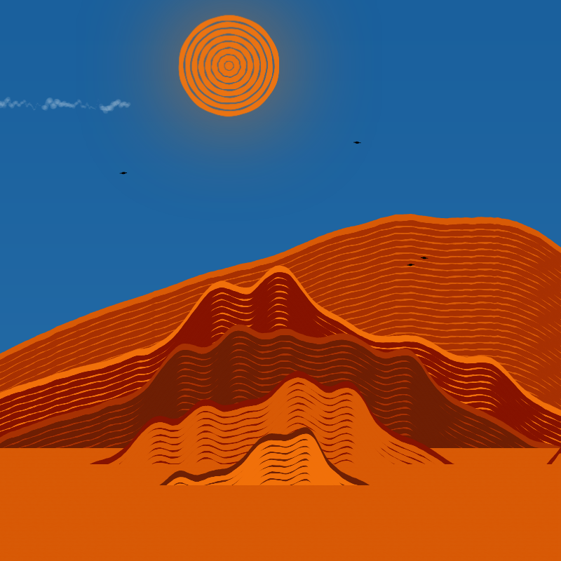 Painted Mountain Sunset #4 static token preview