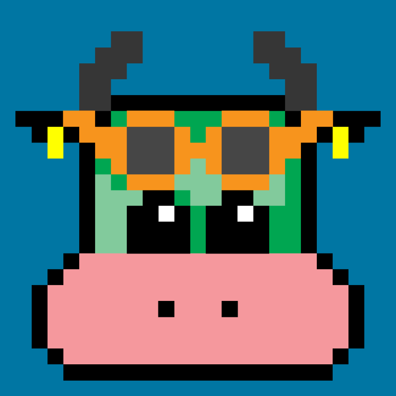 pixel cow #18 static token preview
