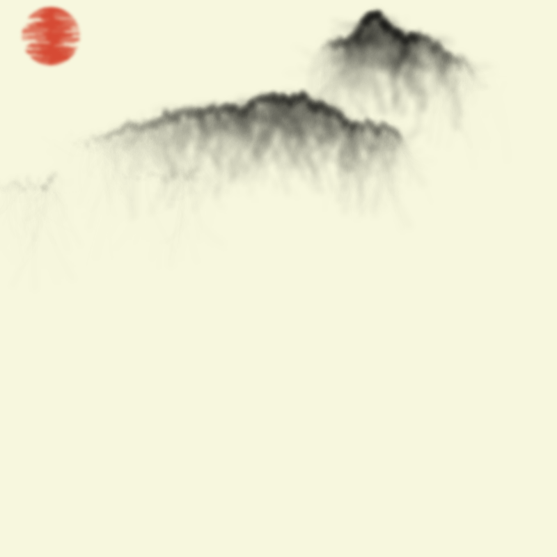 Sumi-E Mountains & Bamboo #12 static token preview