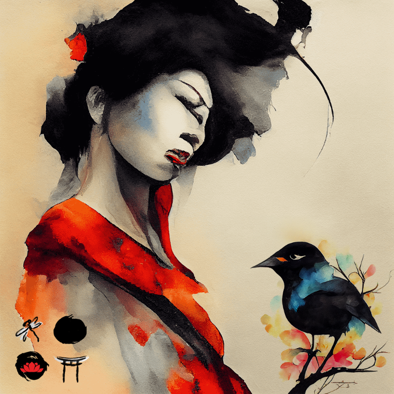 Geisha And Bird #12 static token preview