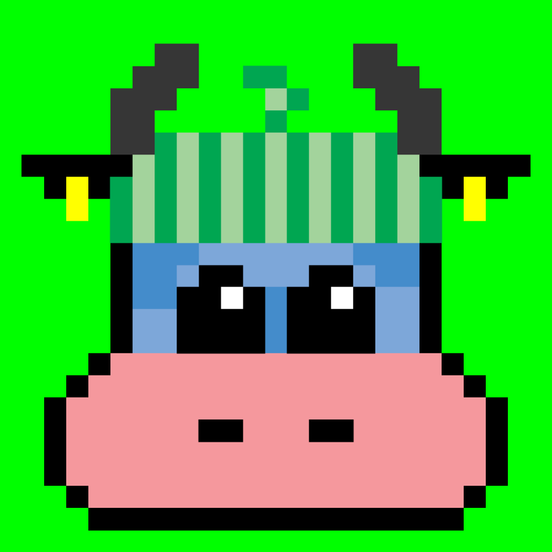 pixel cow #3 static token preview