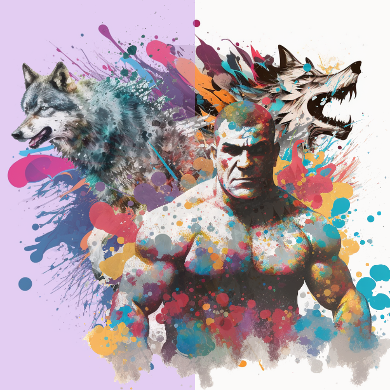 The Wolf and The Wrestler Bloke #3 static token preview