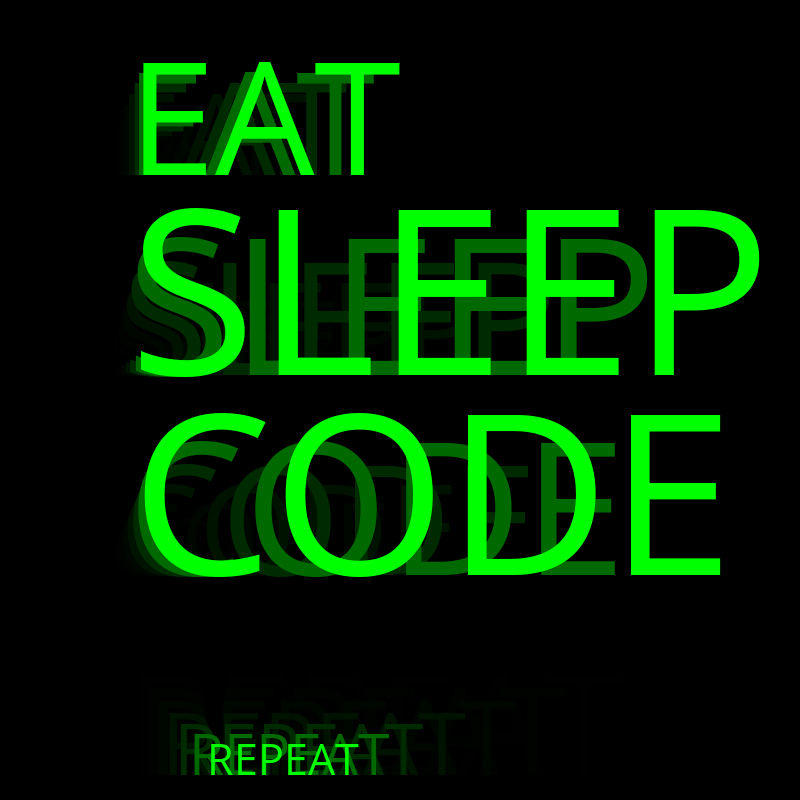 Eat Sleep Code Repeat #7 static token preview