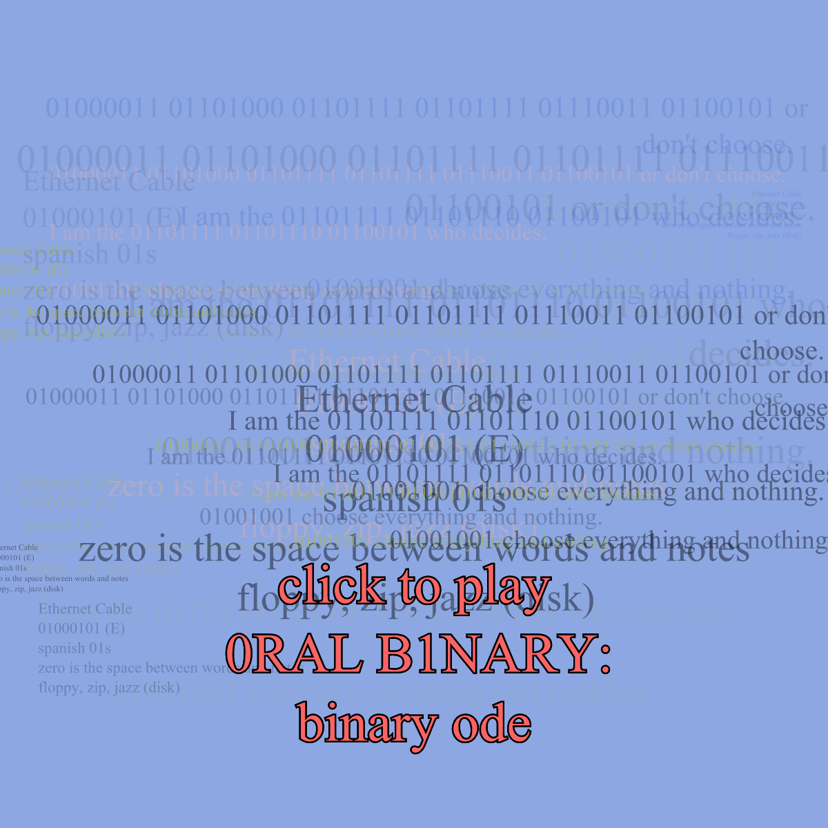 0RAL B1NARY: “BINARY ODE” #5 static token preview