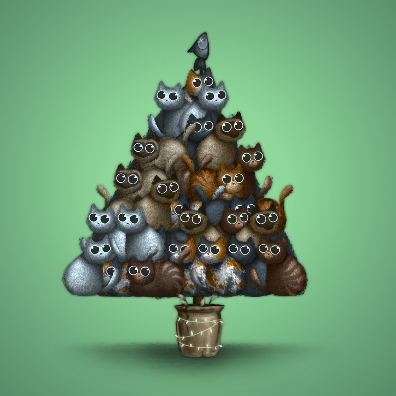 Fluffy Christmas Tree #1 static token preview