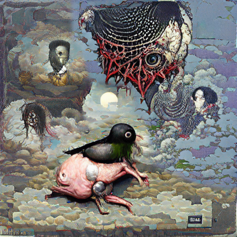 Pigeon Sat on a Brain Reflecting Existence #7 static token preview