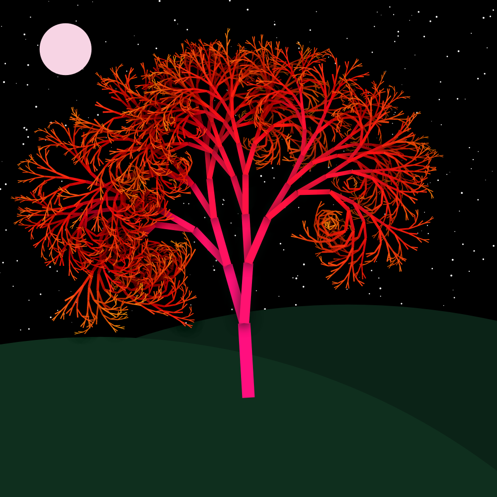 Moonlit Trees of Iterative Fractal Chaos #23 static token preview