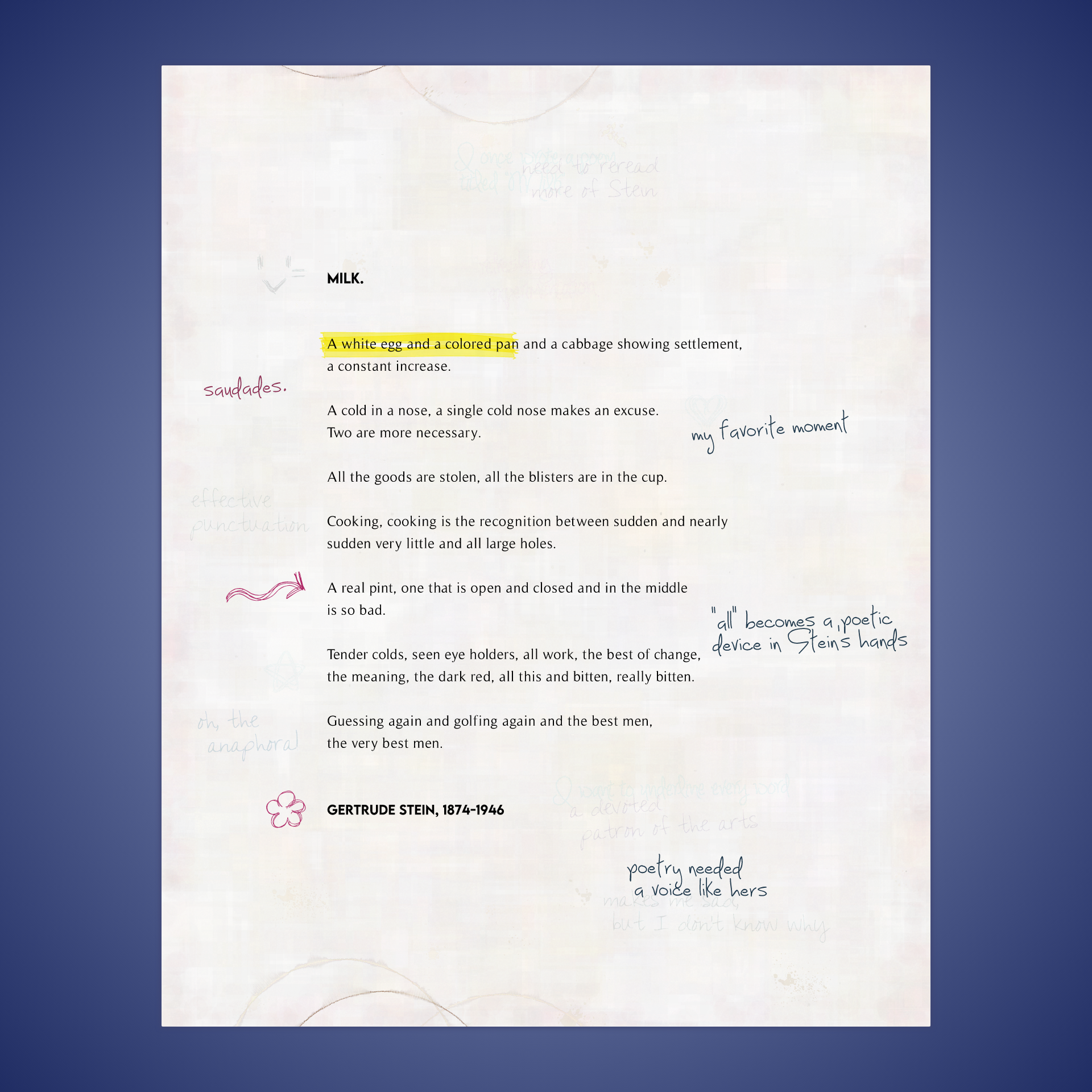MILK. by Gertrude Stein #11 static token preview