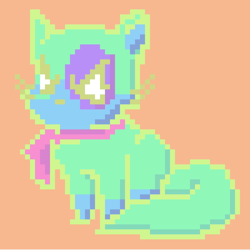 Pastel Pixel Kittens #1 static token preview