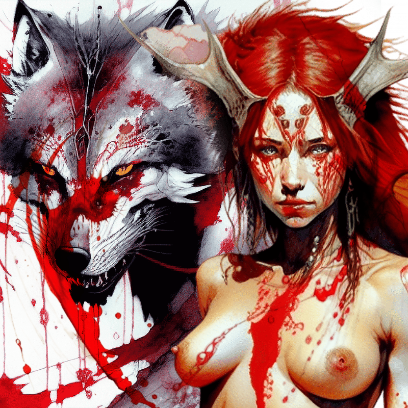 Wild Girl and Wolf #1 static token preview
