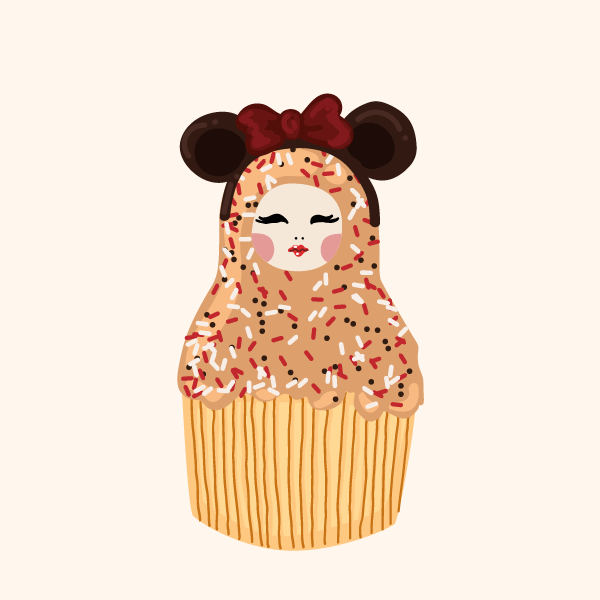 Cute Matryoshka Doll Cupcake Series #20 static token preview