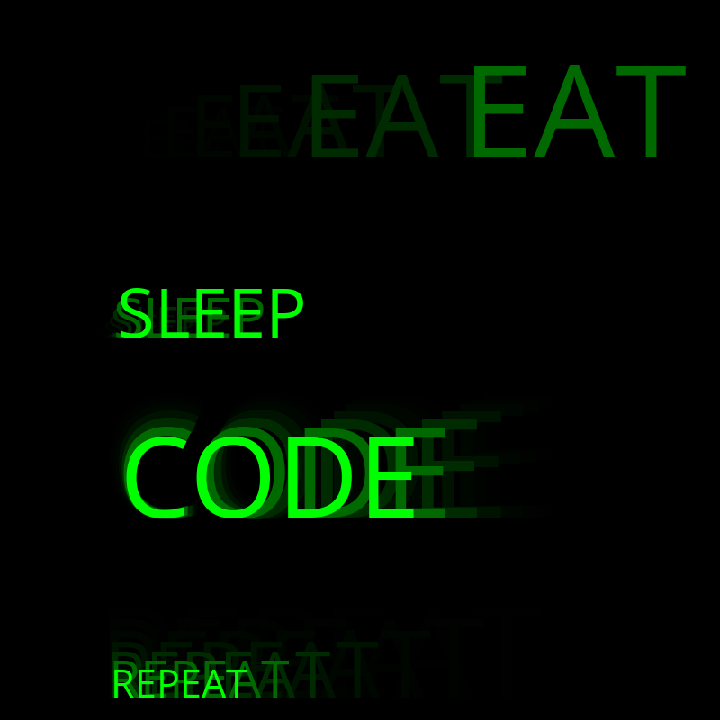 Eat Sleep Code Repeat #9 static token preview