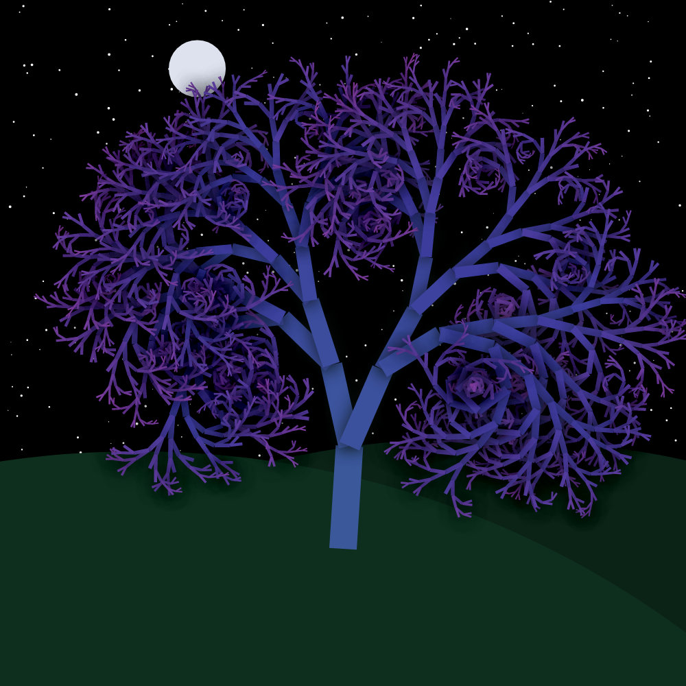 Moonlit Trees of Iterative Fractal Chaos #19 static token preview
