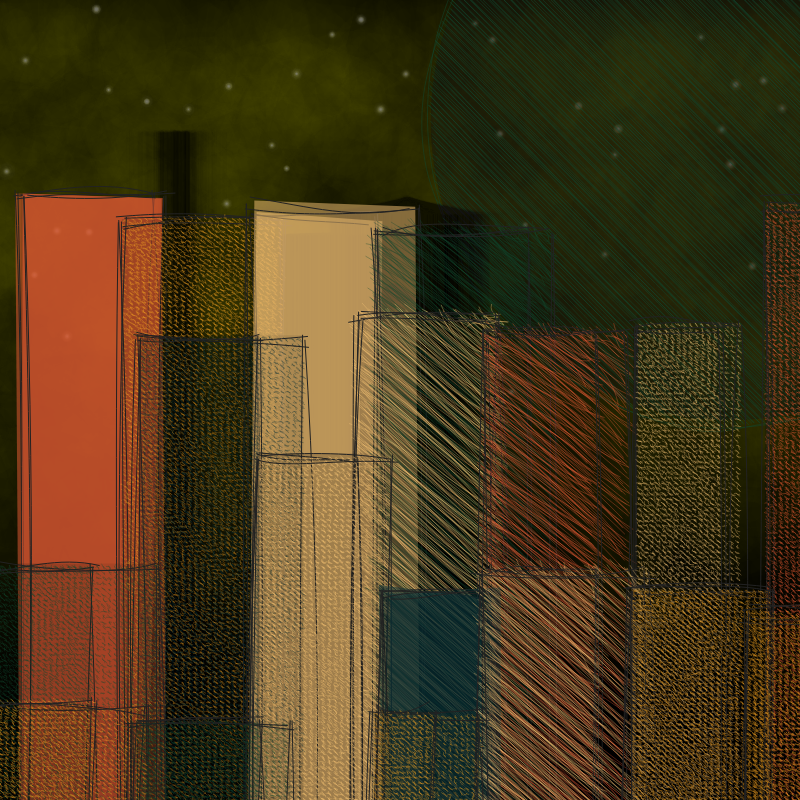 hastily-drawn cityscape sketch #14 static token preview