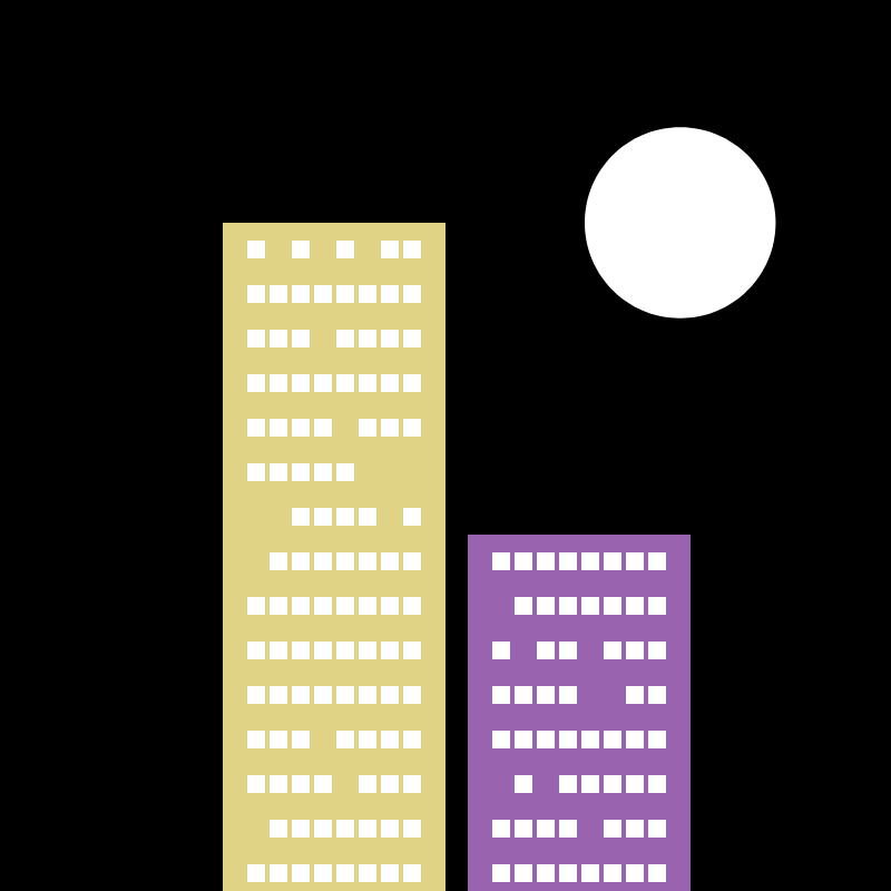 Two buildings and the moon #5 static token preview