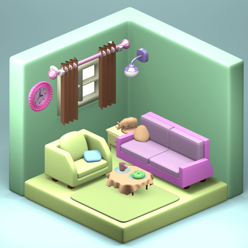 3D Fantasy Living room #14 static token preview