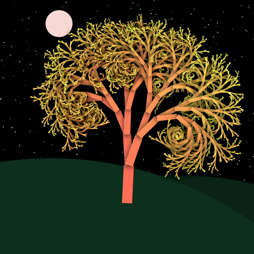 Moonlit Trees of Iterative Fractal Chaos #18 static token preview