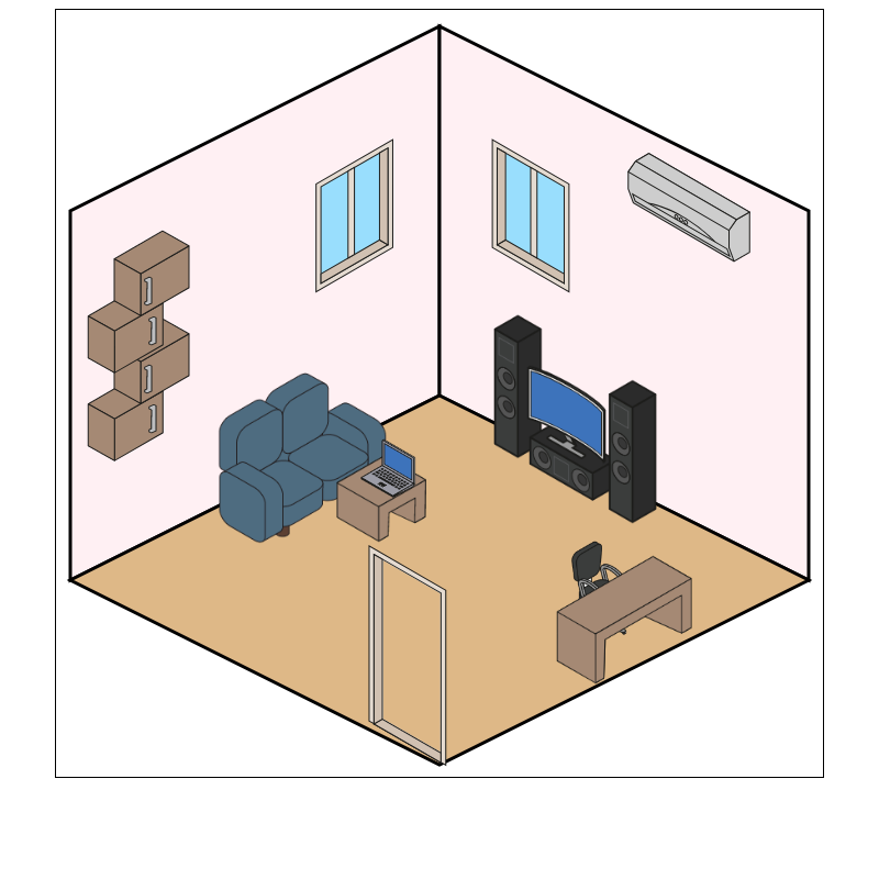 Isometric Living Room Interior #3 static token preview
