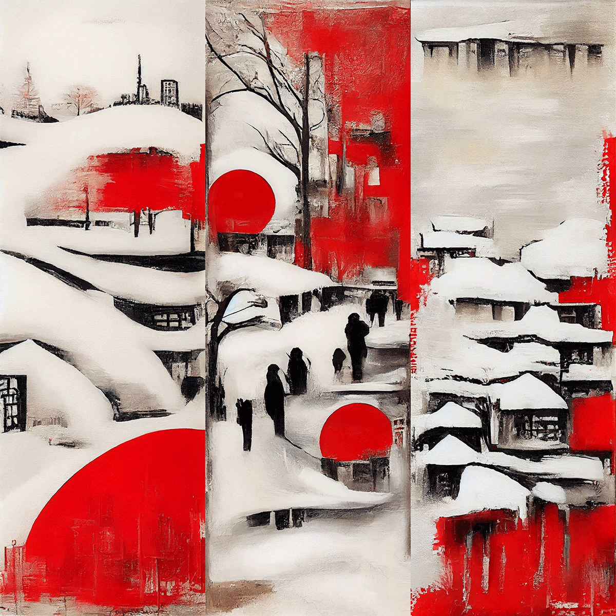 AI Japanese City in Winter #5 static token preview