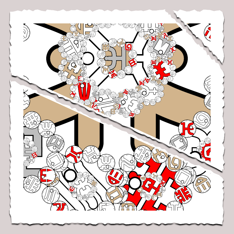 Fractals and fractures -"Alphabetic Signs" #15 static token preview