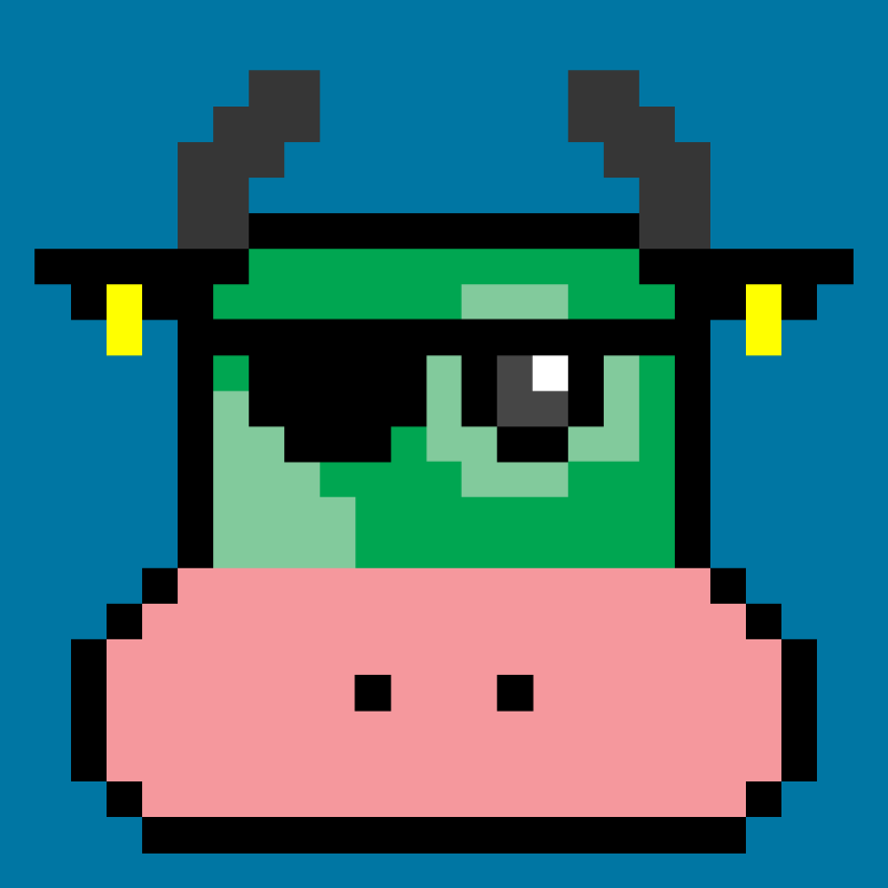 pixel cow #9 static token preview