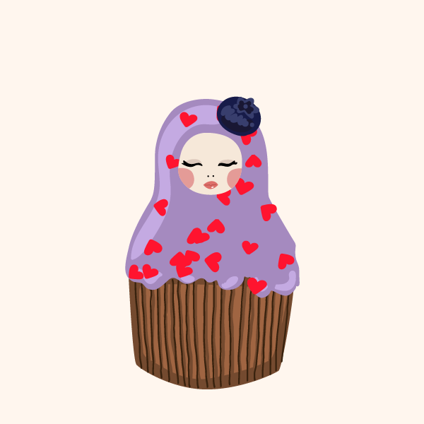 Cute Matryoshka Doll Cupcake Series #5 static token preview