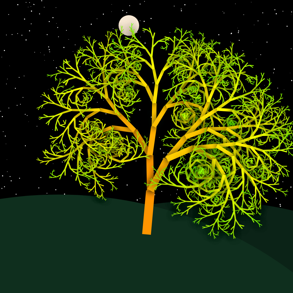 Moonlit Trees of Iterative Fractal Chaos #7 static token preview