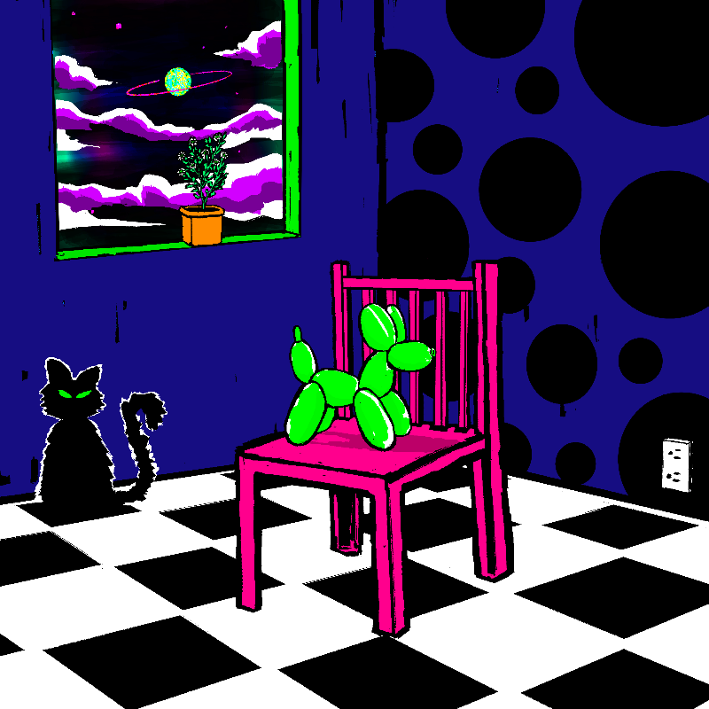 pink chair in the blue room #15 static token preview