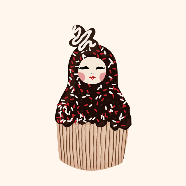 Cute Matryoshka Doll Cupcake Series #9 static token preview