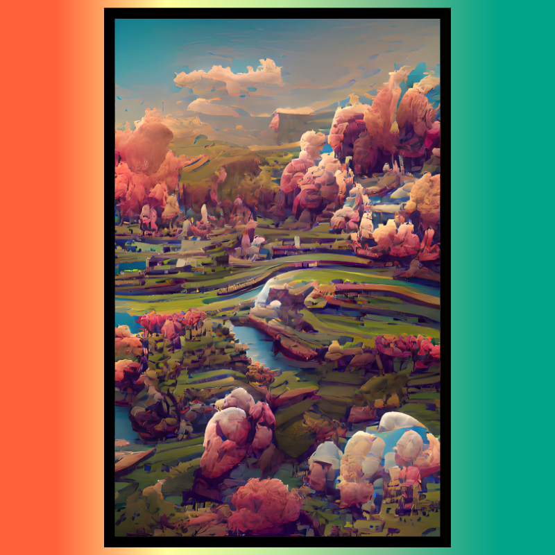 Framed landscape SciFy Art A.I #1 static token preview