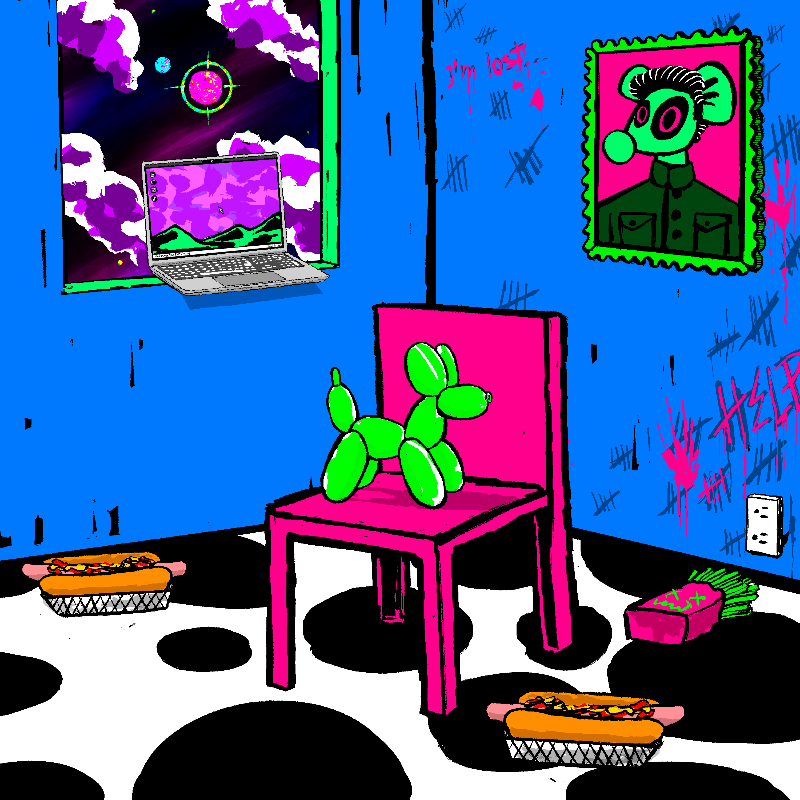 pink chair in the blue room #22 static token preview